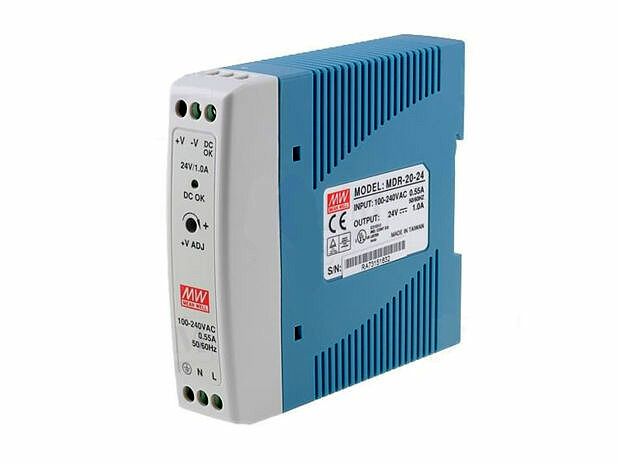 DIN rail Power Supply 24V / 1A by MeanWell
