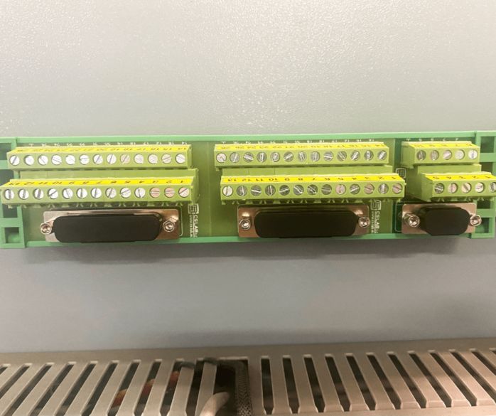 DIN rail connector: DB25+DB25+DB9 terminal block + ribbon wires