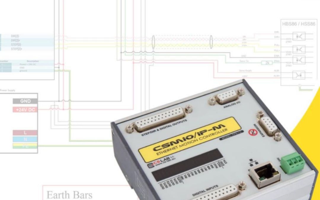 Connection of CSMIO/IP-M controller with stepper drives  HBS86, HSS86, 2DM860H, 2HSS57-KH  (simCNC, Mach3, Mach4)