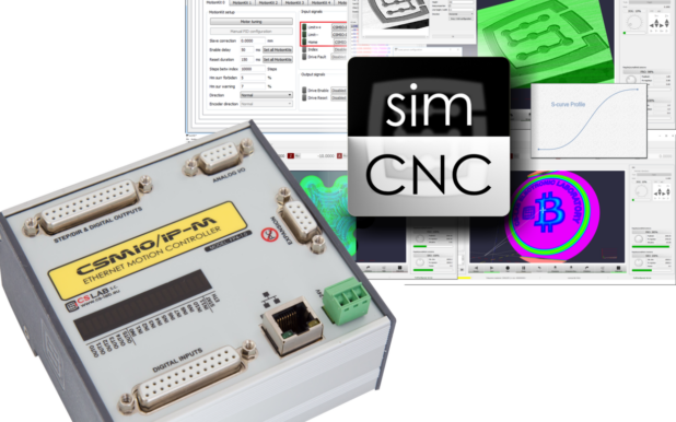 4-axis CNC control system. CSMIO/IP-M board with software