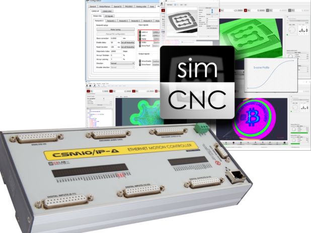 6-axis CNC control system. CSMIO/IP-A board with software